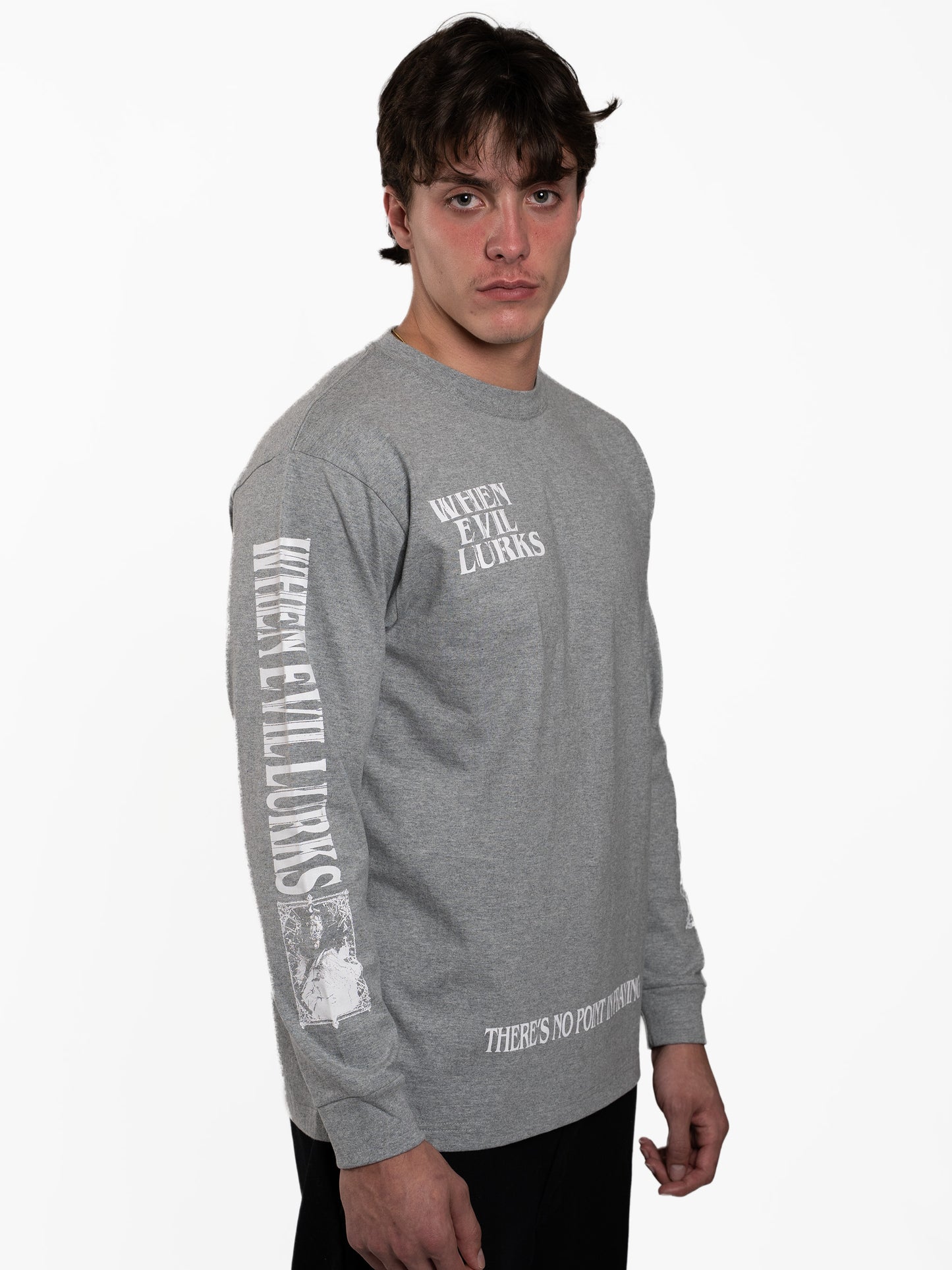 'When Evil Lurks' Long Sleeve - Grey