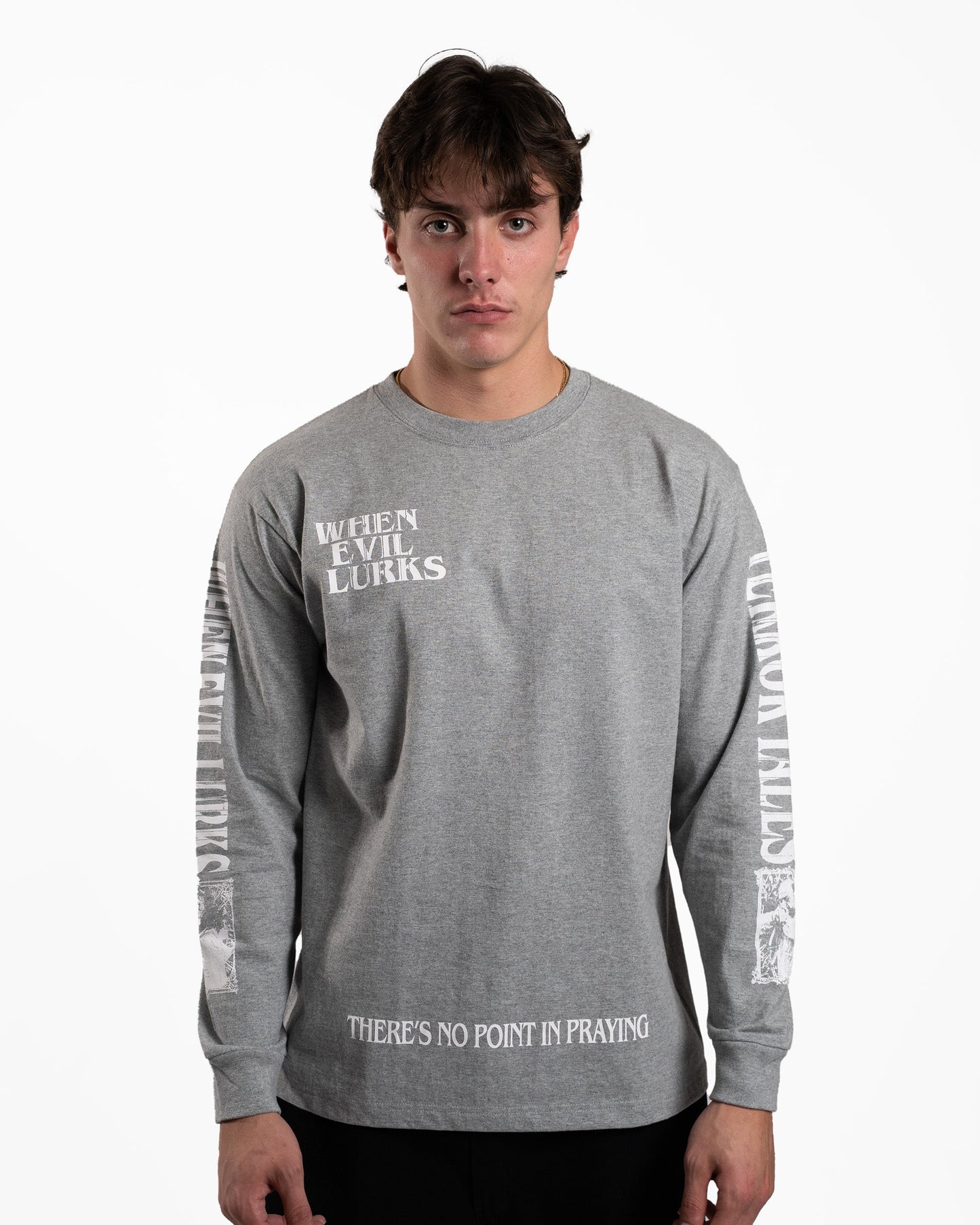 'When Evil Lurks' Long Sleeve - Grey