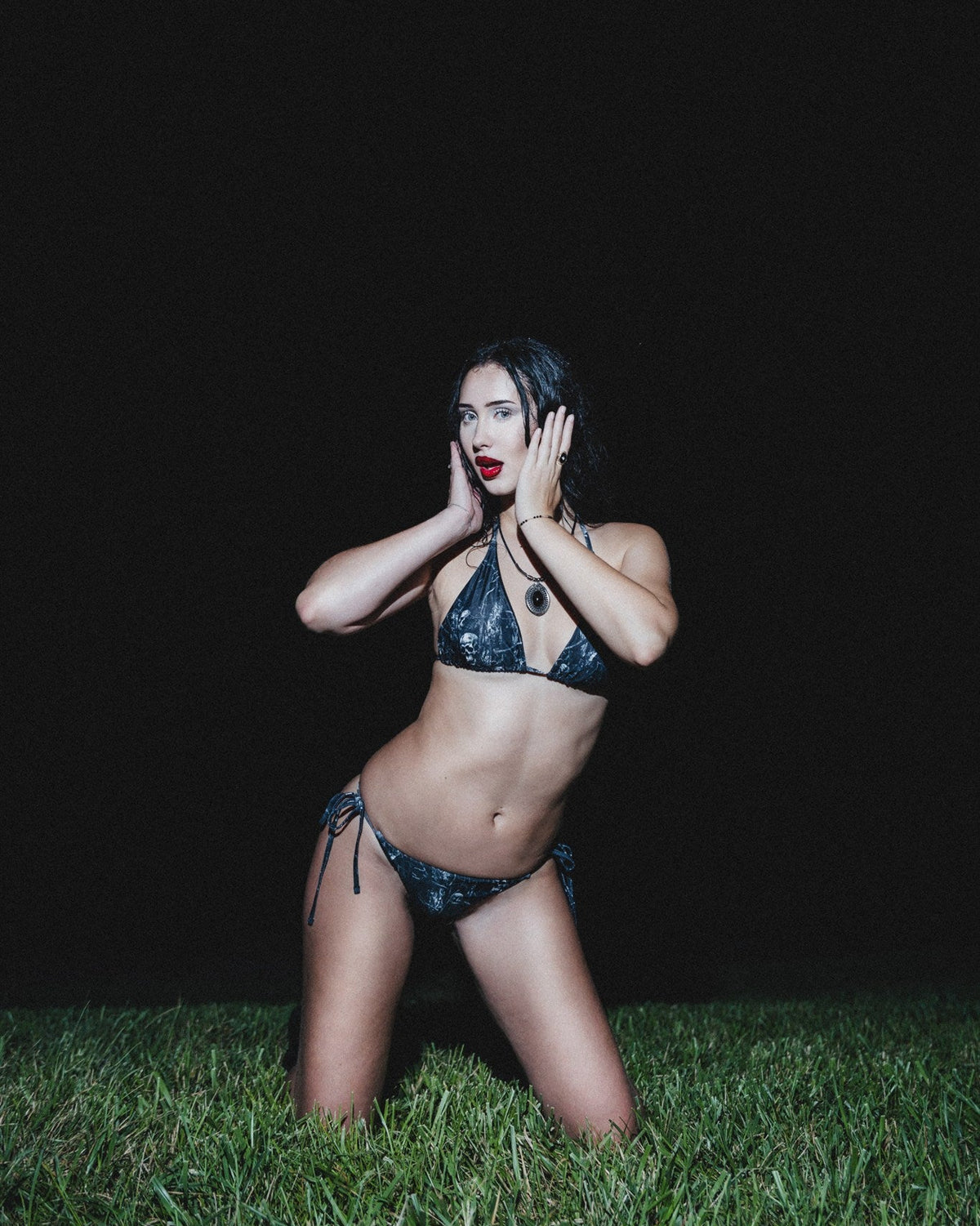 FEAR TREE CAMO BIKINI BOTTOM - BLACK